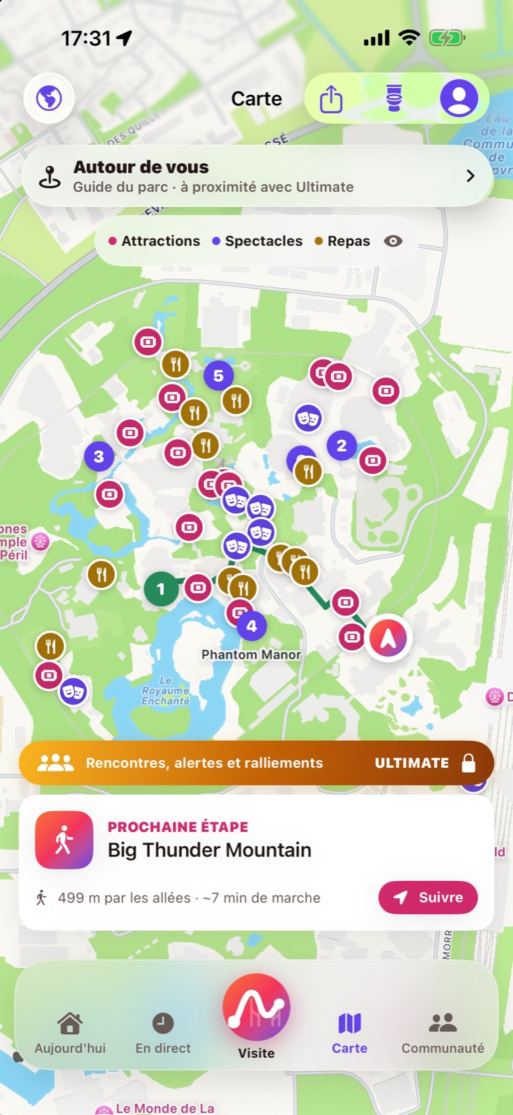 Carte du parcours BetterCoaster